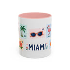 Miami Coffee Mug | Postage Stamp Collage Mug | Travel Souvenir Accent Cup 11oz 15oz
