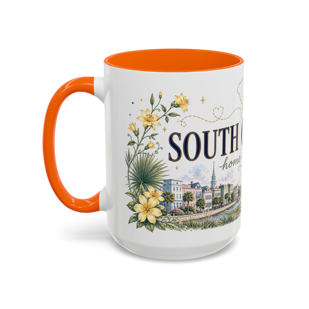 South Carolina State Mug | Botanical Map Accent Cup (11oz 15oz)