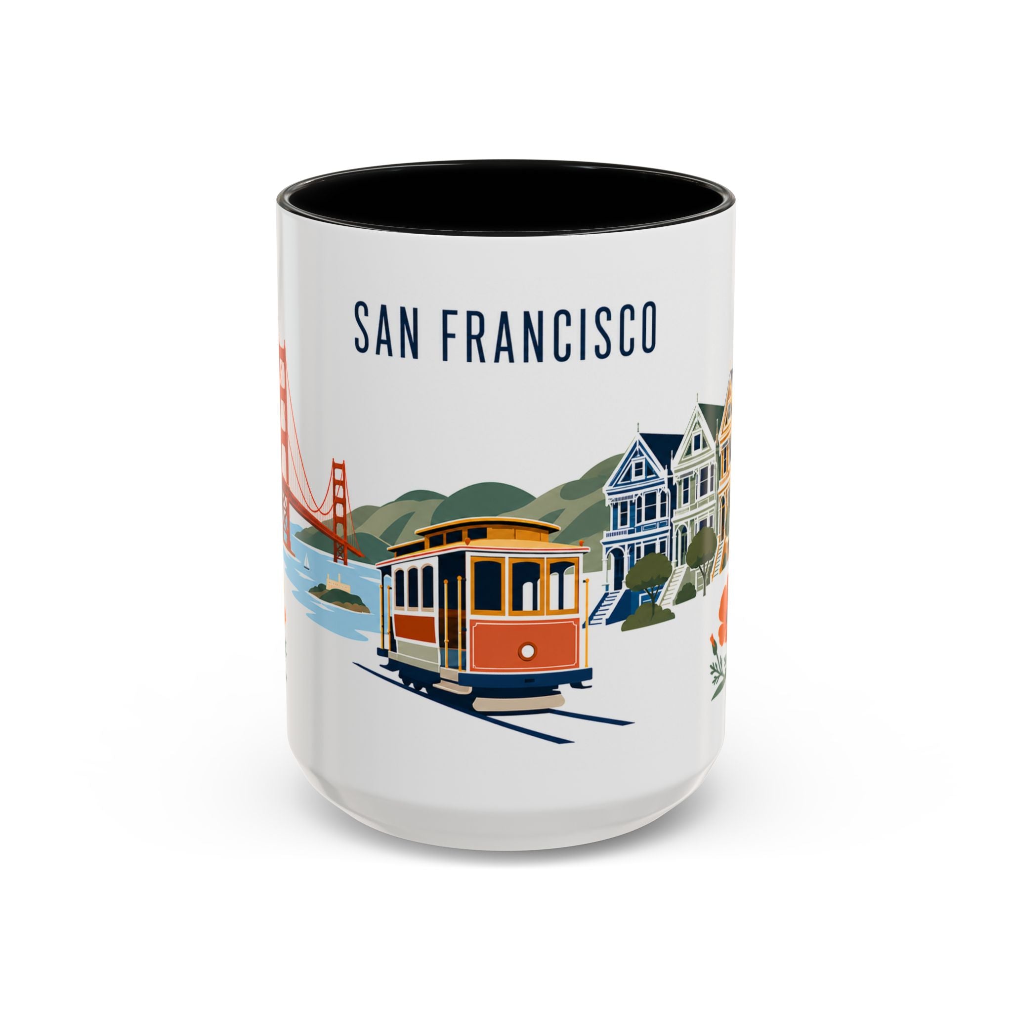 San Francisco Coffee Mug | United States Travel Souvenir | Porcelain Decal City Gift | 11oz 15oz Accent Mug
