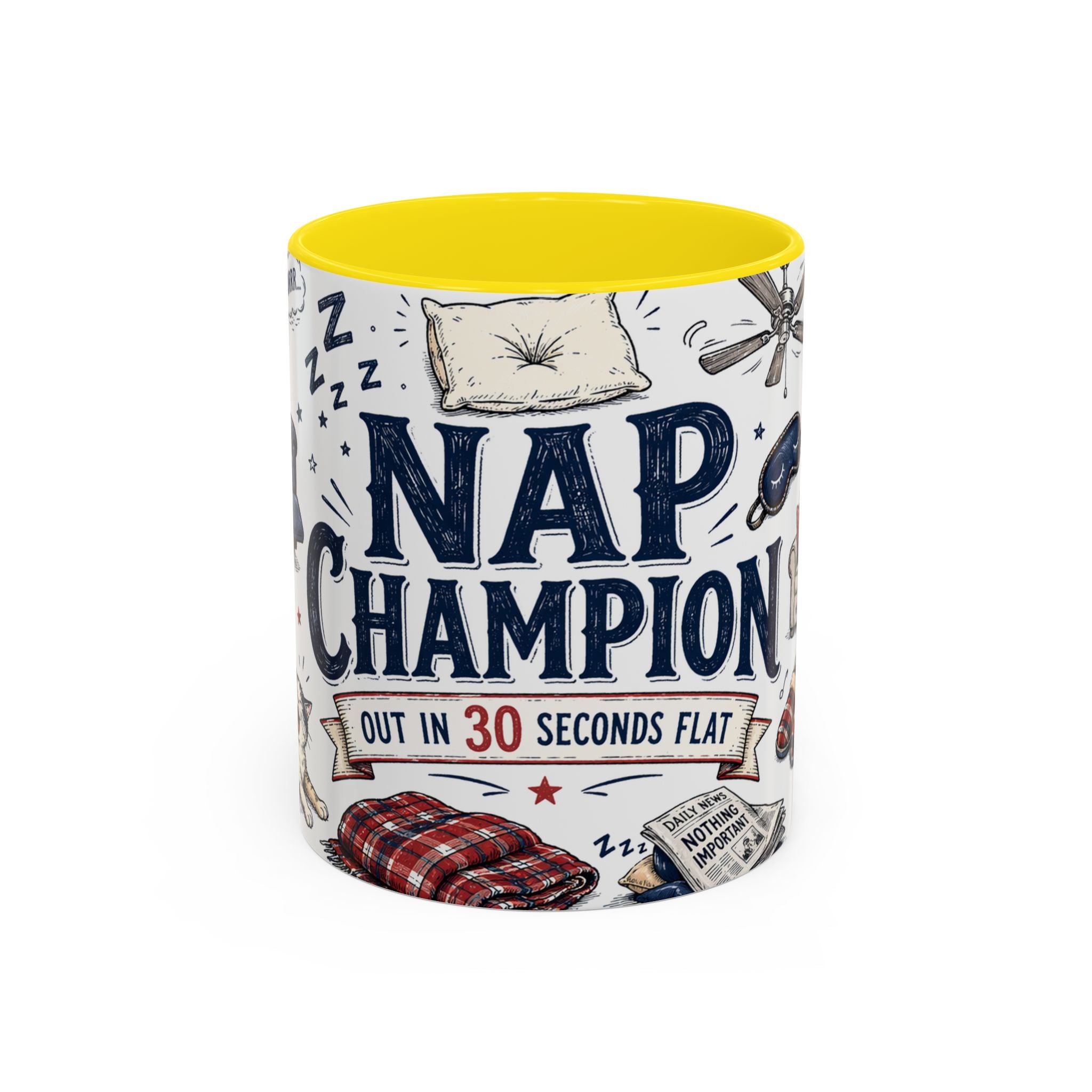 Nap Champion Coffee Mug | Father's Day Gift for Dad | Accent Color Ceramic 11oz 15oz