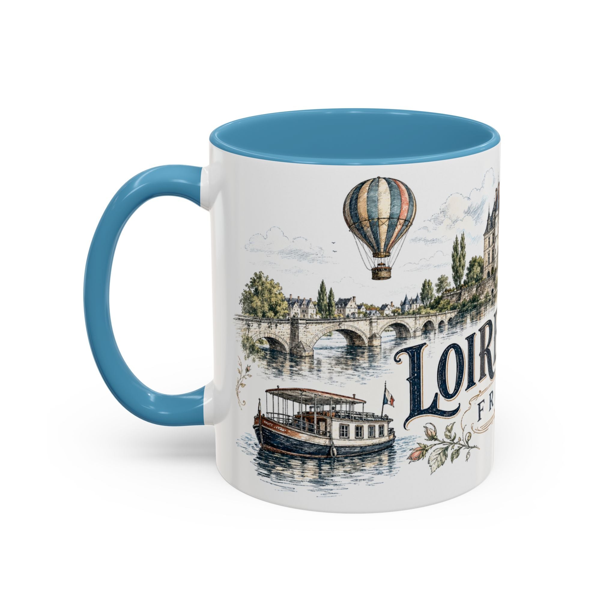 Loire Valley Mug, France Travel Souvenir, Bucket List Gift, Accent Ceramic Coffee Mug 11oz 15oz