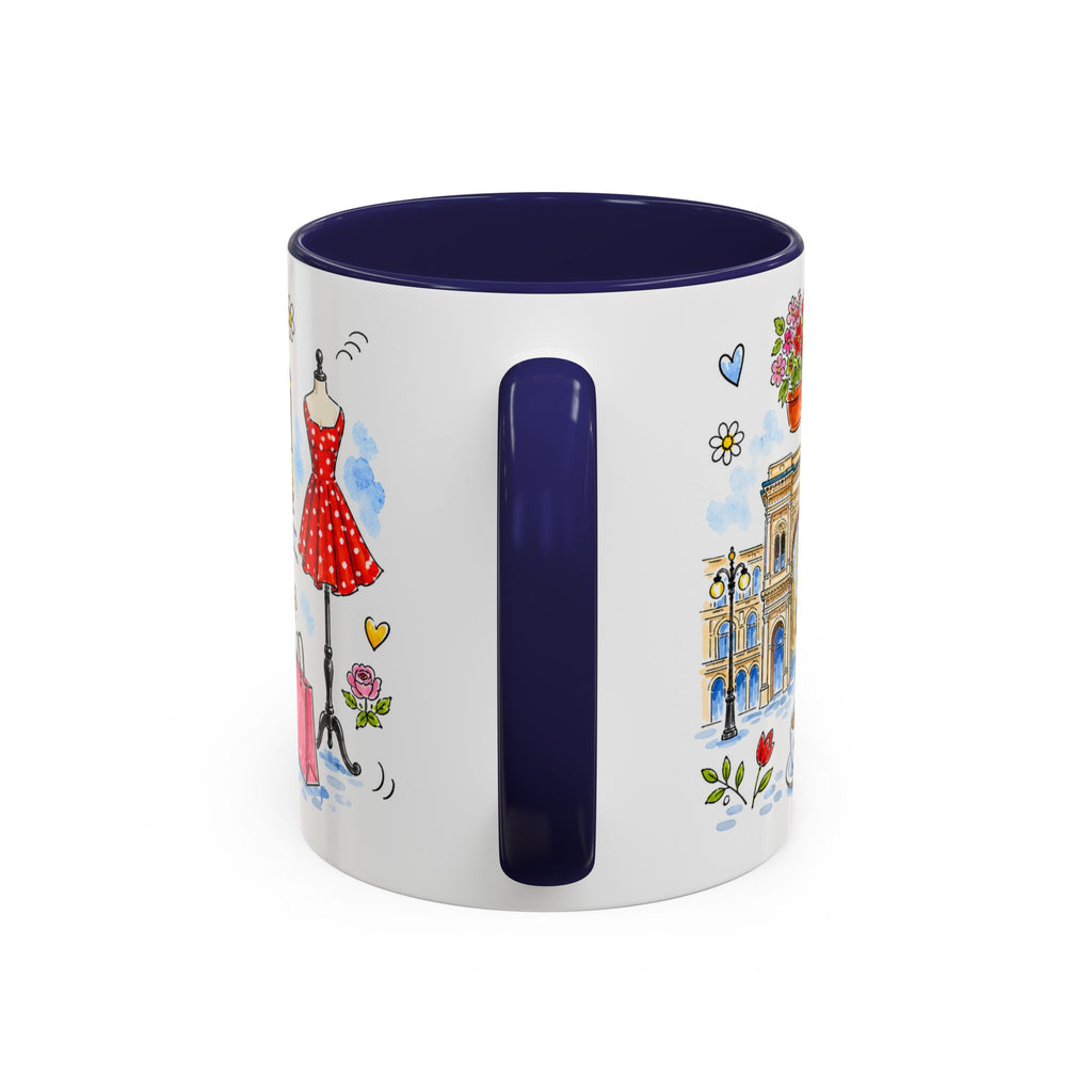 Milan Travel Mug | European City Souvenir Accent Coffee Mug | 11oz 15oz Ceramic Cup