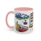 Innsbruck Illustrated Travel Mug | City Souvenir Accent Coffee Mug | 11oz 15oz Ceramic Cup
