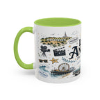 Los Angeles Coffee Mug | California Souvenir City Gift | Accent Color Ceramic 11oz 15oz