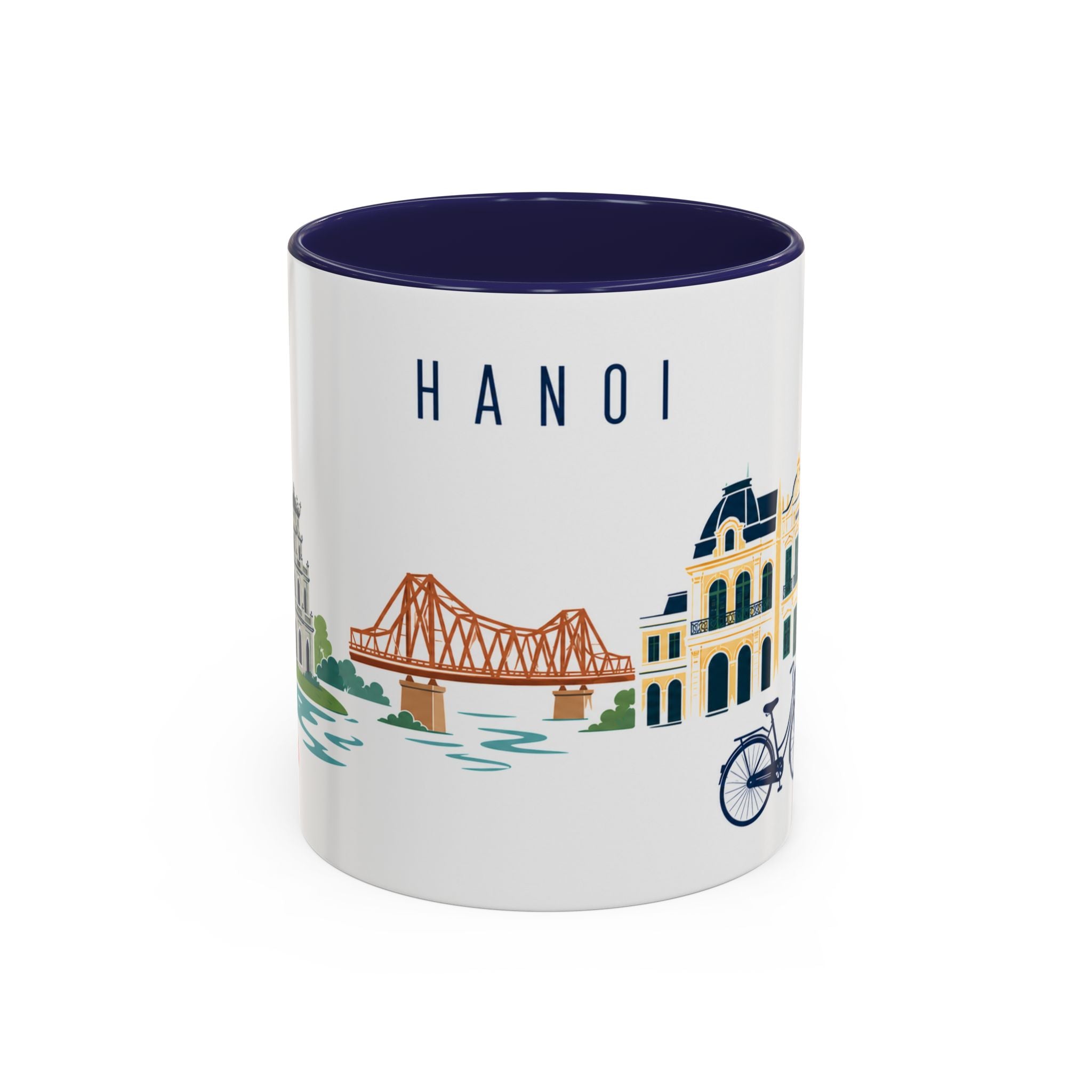 Hanoi Coffee Mug | Vietnam Travel Souvenir | Porcelain Decal City Gift | 11oz 15oz Accent Mug