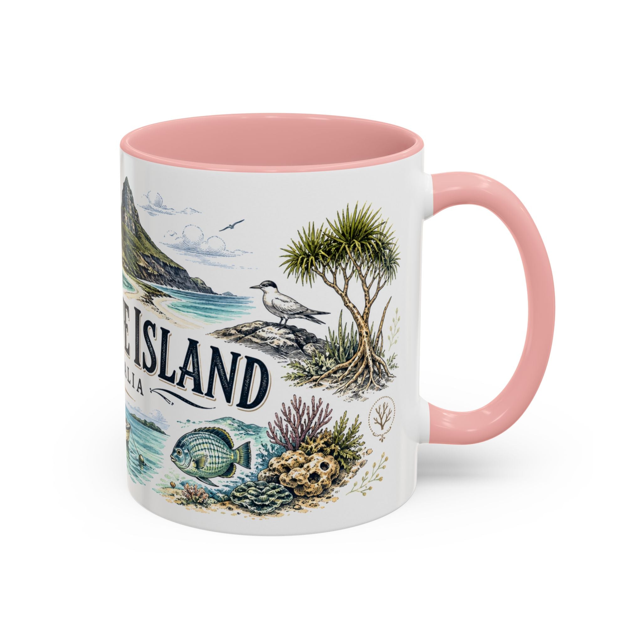 Lord Howe Island Mug, Australia Travel Souvenir, Bucket List Gift, Accent Ceramic Coffee Mug 11oz 15oz