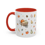 Thanksgiving Mug | Country Harvest Watercolor Gift | Pumpkin Scarecrow Accent Cup 11oz 15oz