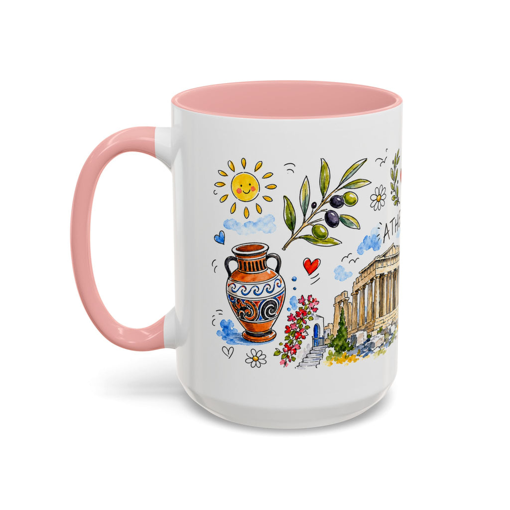 Athens Travel Mug | European City Souvenir Accent Coffee Mug | 11oz 15oz Ceramic Cup