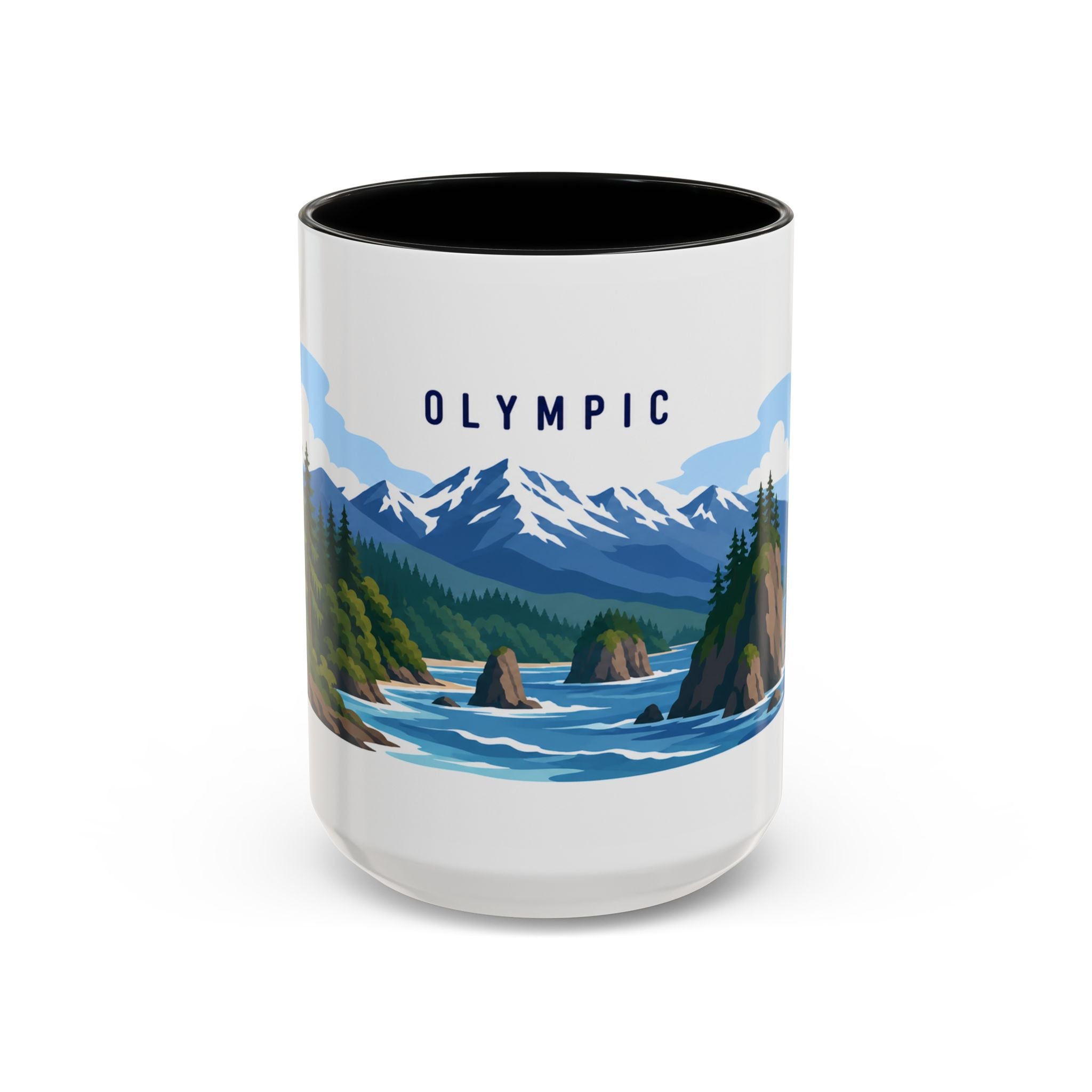 Olympic National Park Coffee Mug | Solid Color Block Park Souvenir | 11oz 15oz Accent Mug