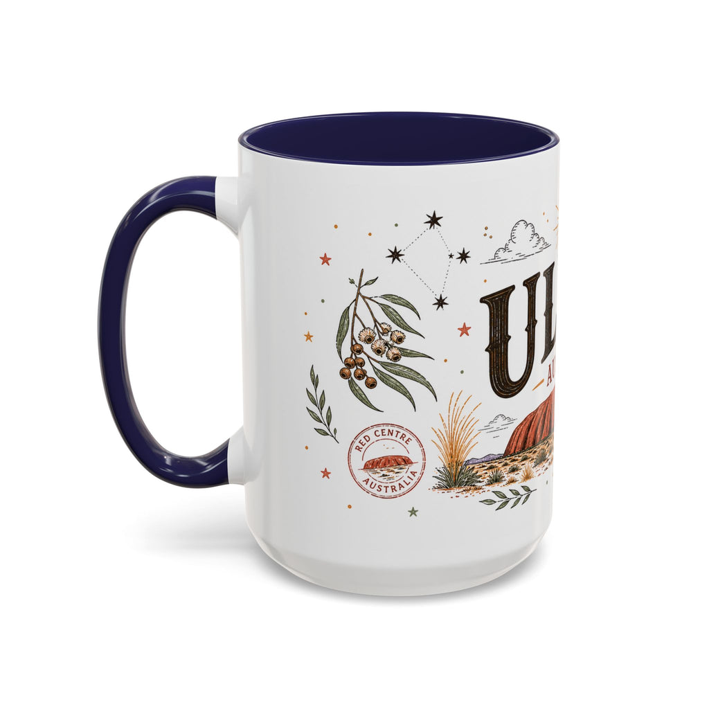 Uluru Coffee Mug | Travel Destination Souvenir Gift | Accent Color Ceramic 11oz 15oz