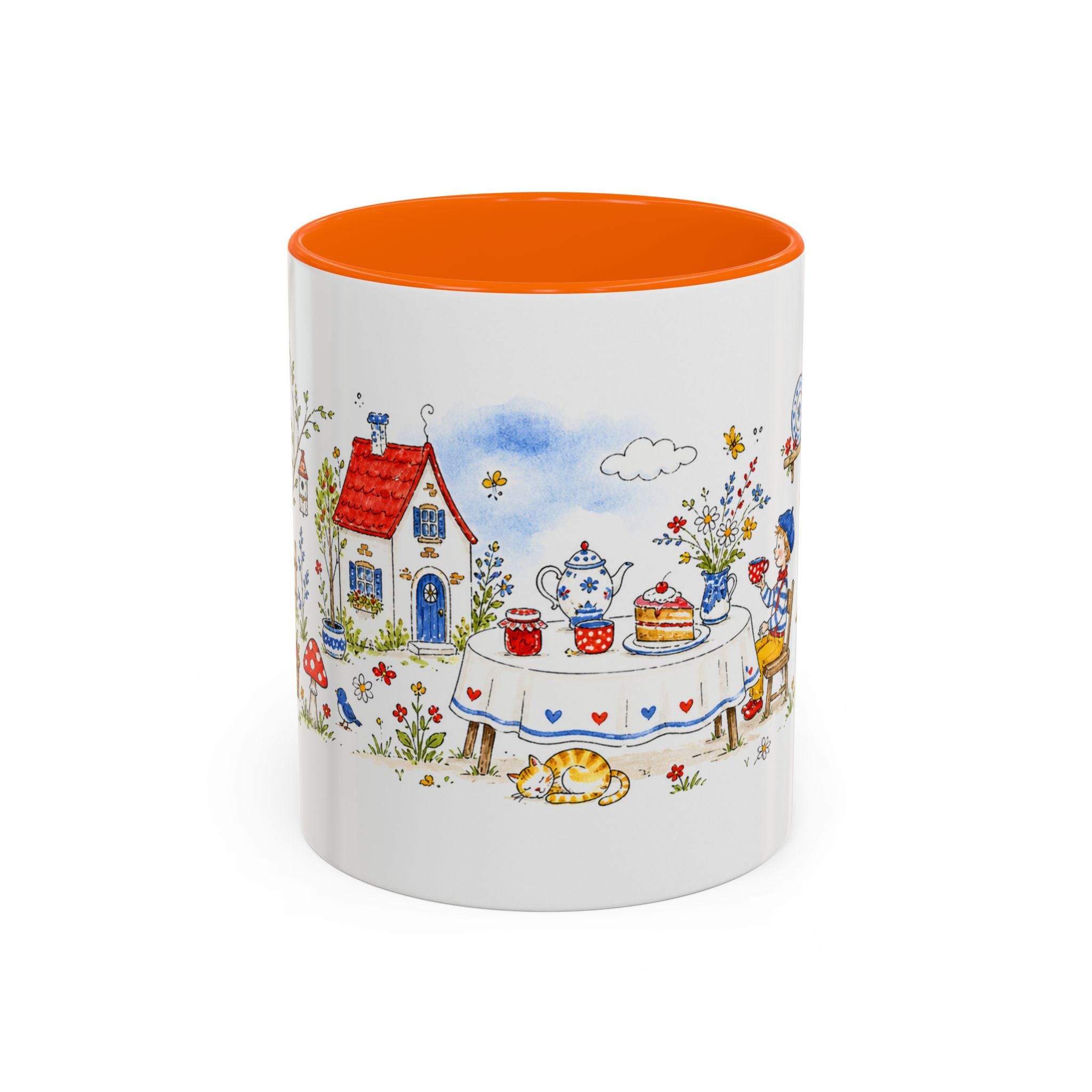 Storybook Cottage Breakfast Mug | Hand Painted Fairy Tale Accent Coffee Mug