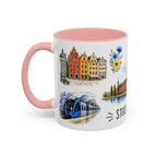Stockholm Illustrated Travel Mug | City Souvenir Accent Coffee Mug | 11oz 15oz Ceramic Cup