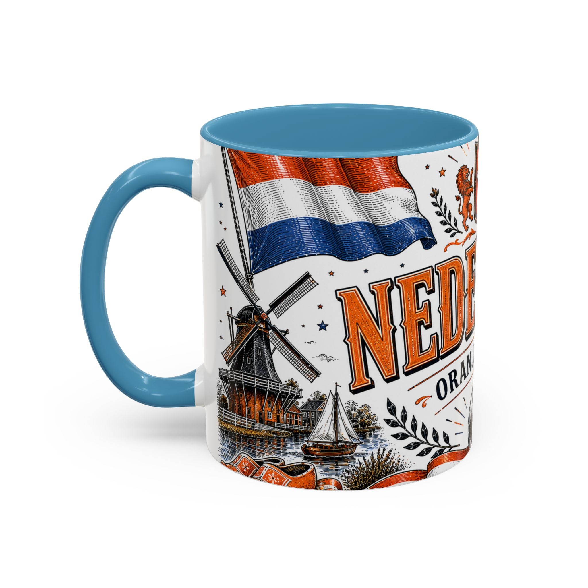 Netherlands Soccer Coffee Mug | World Cup Fan Gift | Accent Color Ceramic 11oz 15oz Match Day Cup