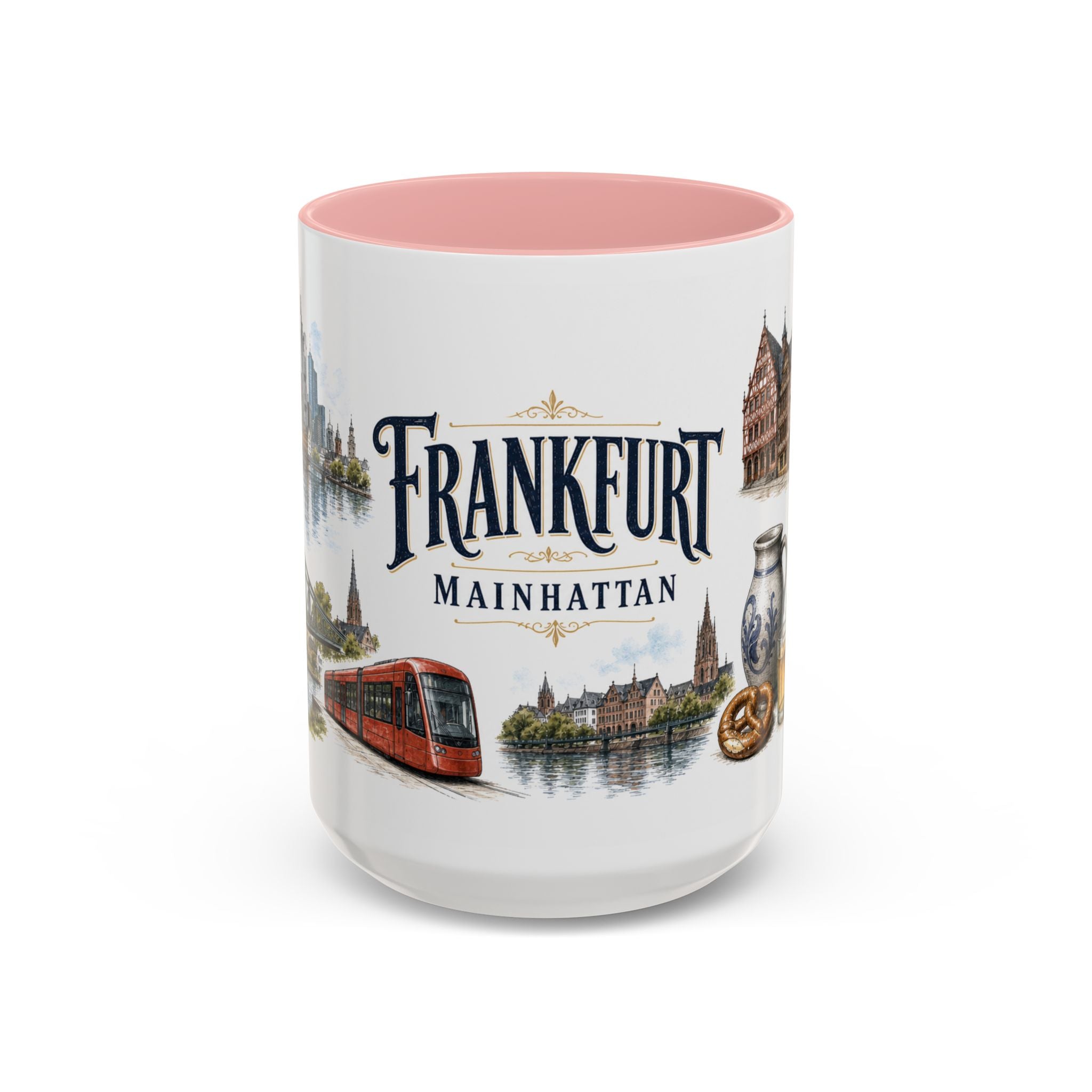 Frankfurt Coffee Mug | Germany Travel Souvenir | Vintage Illustrated City Gift | 11 oz 15 oz Accent Mug