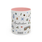 Amsterdam Christmas Watercolor Mug | Festive City Souvenir Coffee Cup