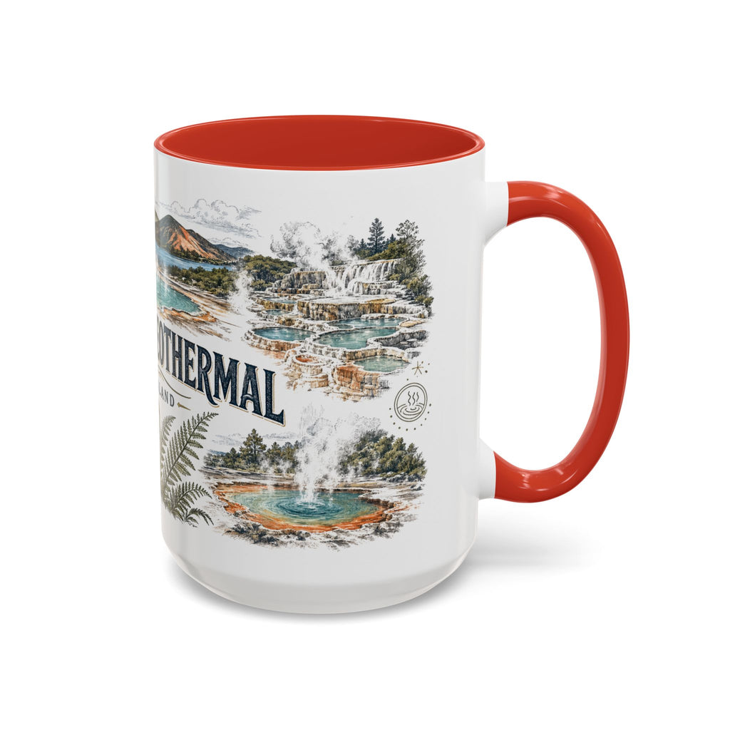 Rotorua Geothermal Mug, New Zealand Travel Souvenir, Bucket List Gift, Accent Ceramic Coffee Mug 11oz 15oz
