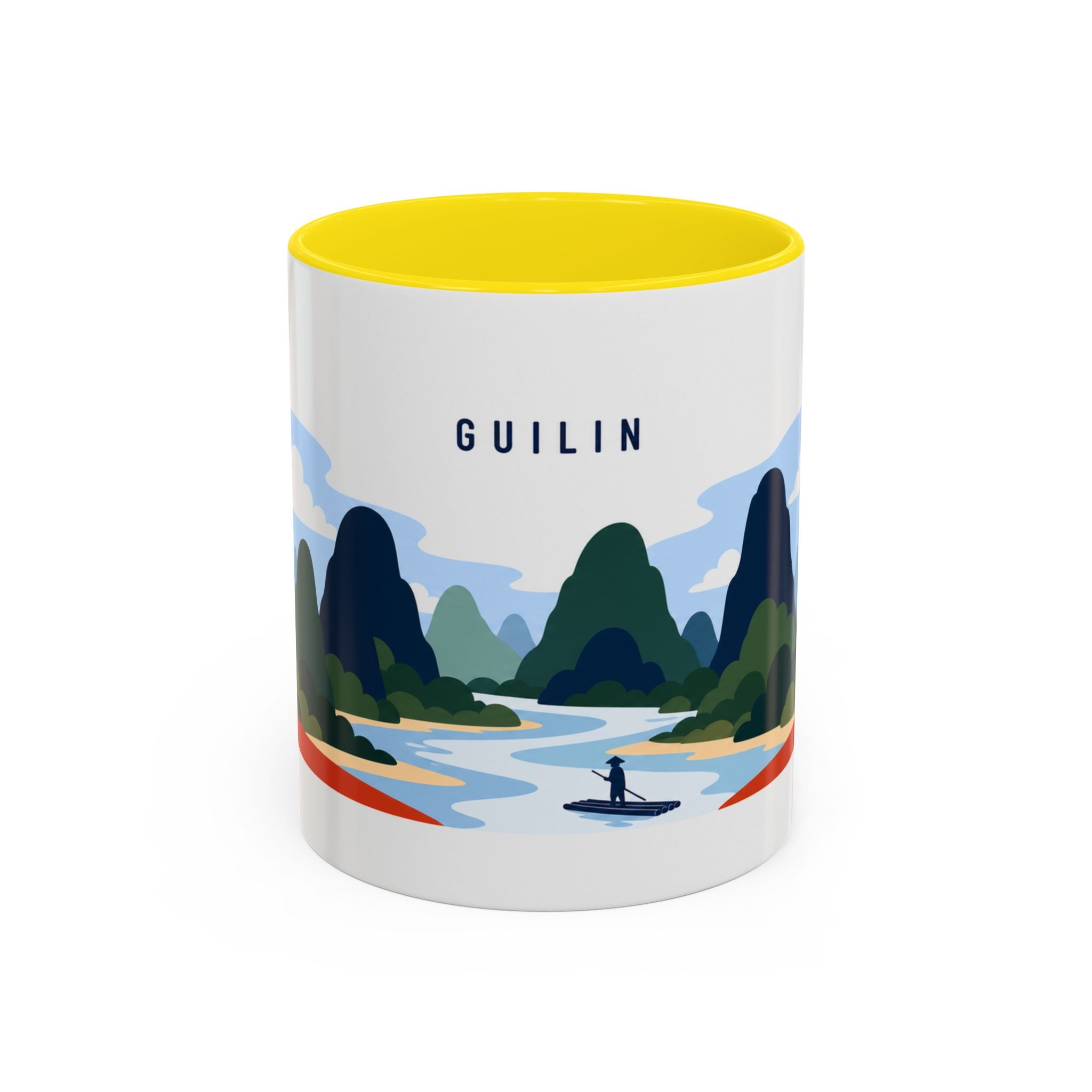 Guilin Coffee Mug | Travel Destination Souvenir Gift | Accent Color Ceramic 11oz 15oz