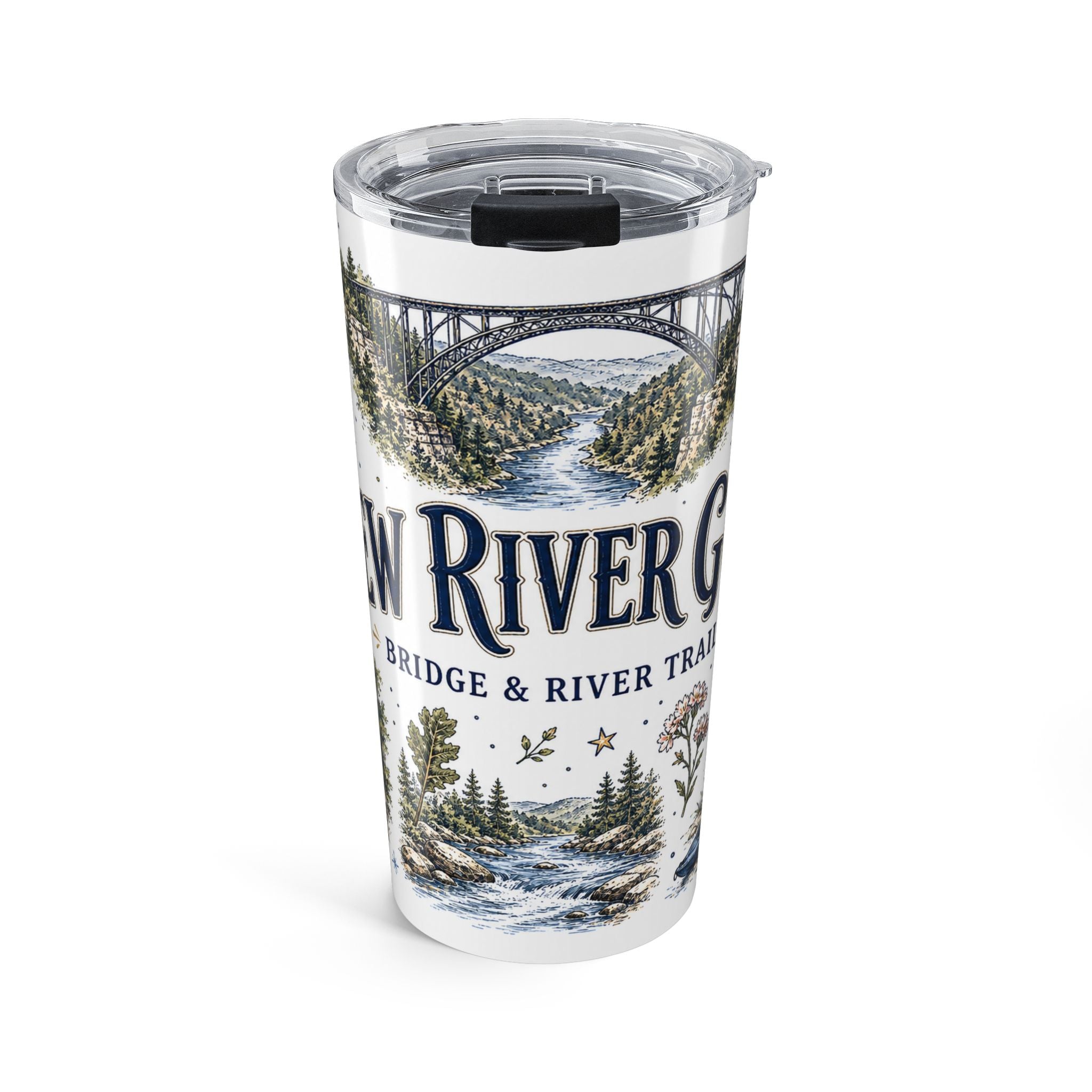 New River Gorge National Park 20oz Tumbler | West Virginia River Canyon Climbing Gift | Insulated Stainless Steel Travel Cup