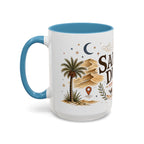 Sahara Dunes Coffee Mug | Travel Destination Souvenir Gift | Accent Color Ceramic 11oz 15oz