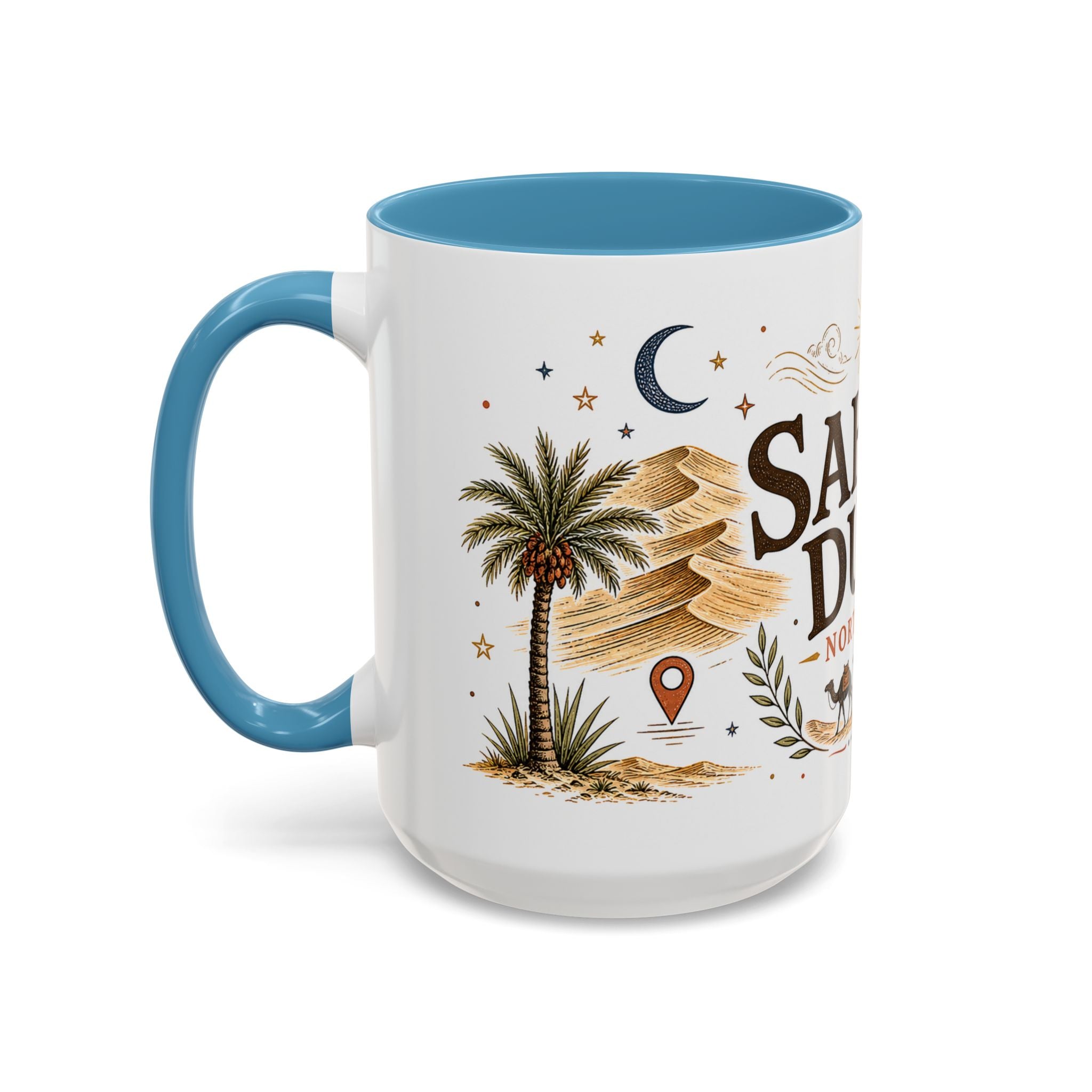 Sahara Dunes Coffee Mug | Travel Destination Souvenir Gift | Accent Color Ceramic 11oz 15oz