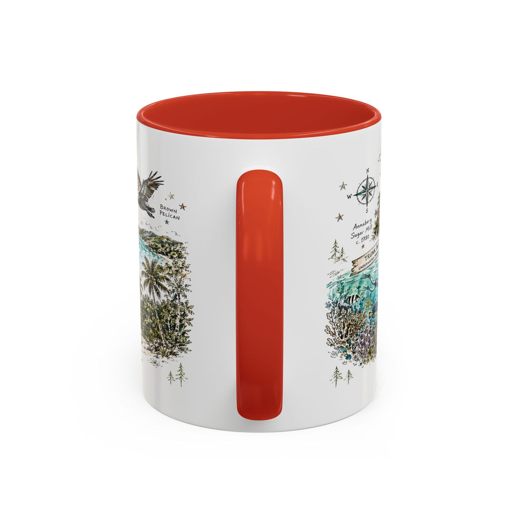 Virgin Islands National Park Coffee Mug | Caribbean Beach Snorkeling Reef Gift | Accent Color Ceramic 11oz 15oz