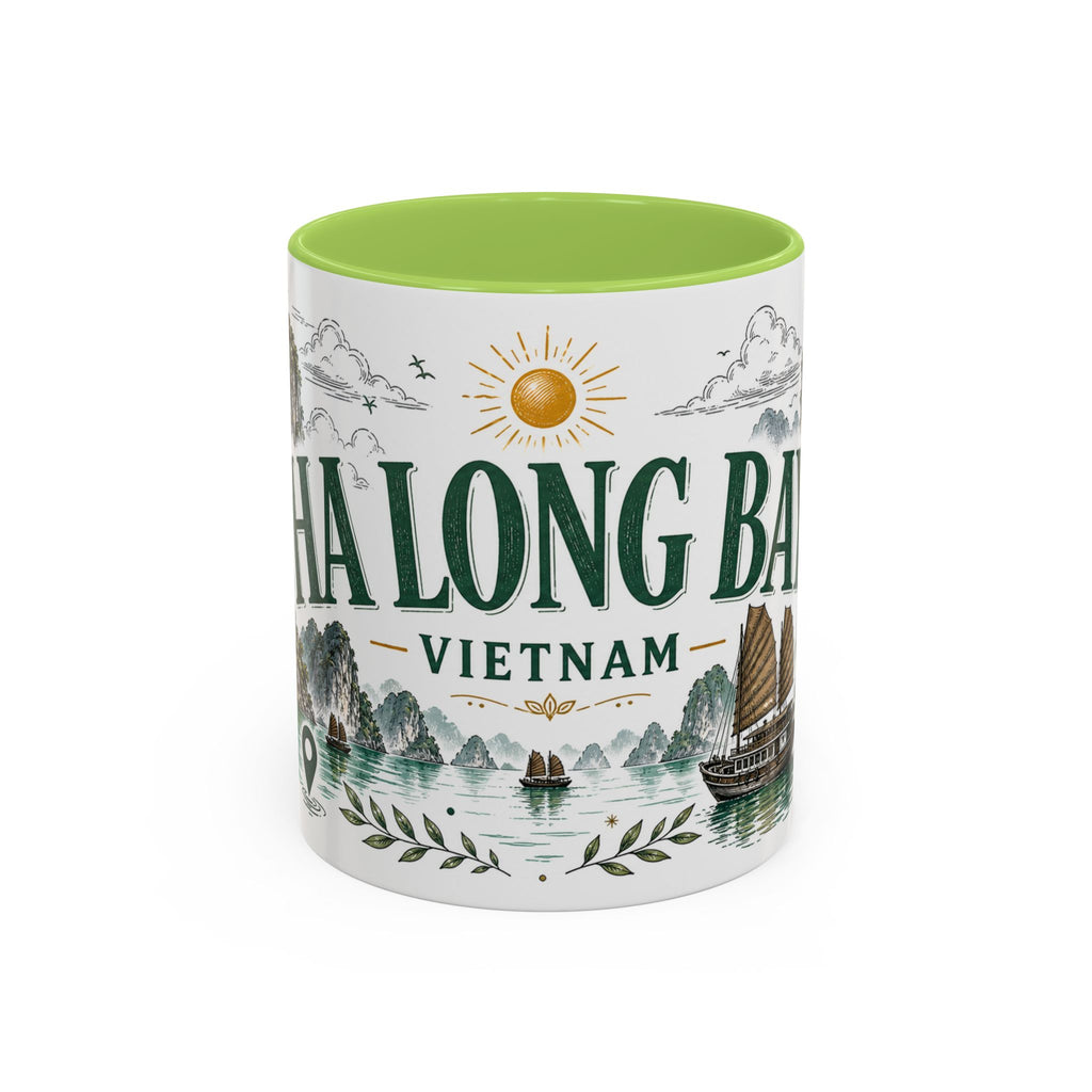 Ha Long Bay Coffee Mug | Travel Destination Souvenir Gift | Accent Color Ceramic 11oz 15oz