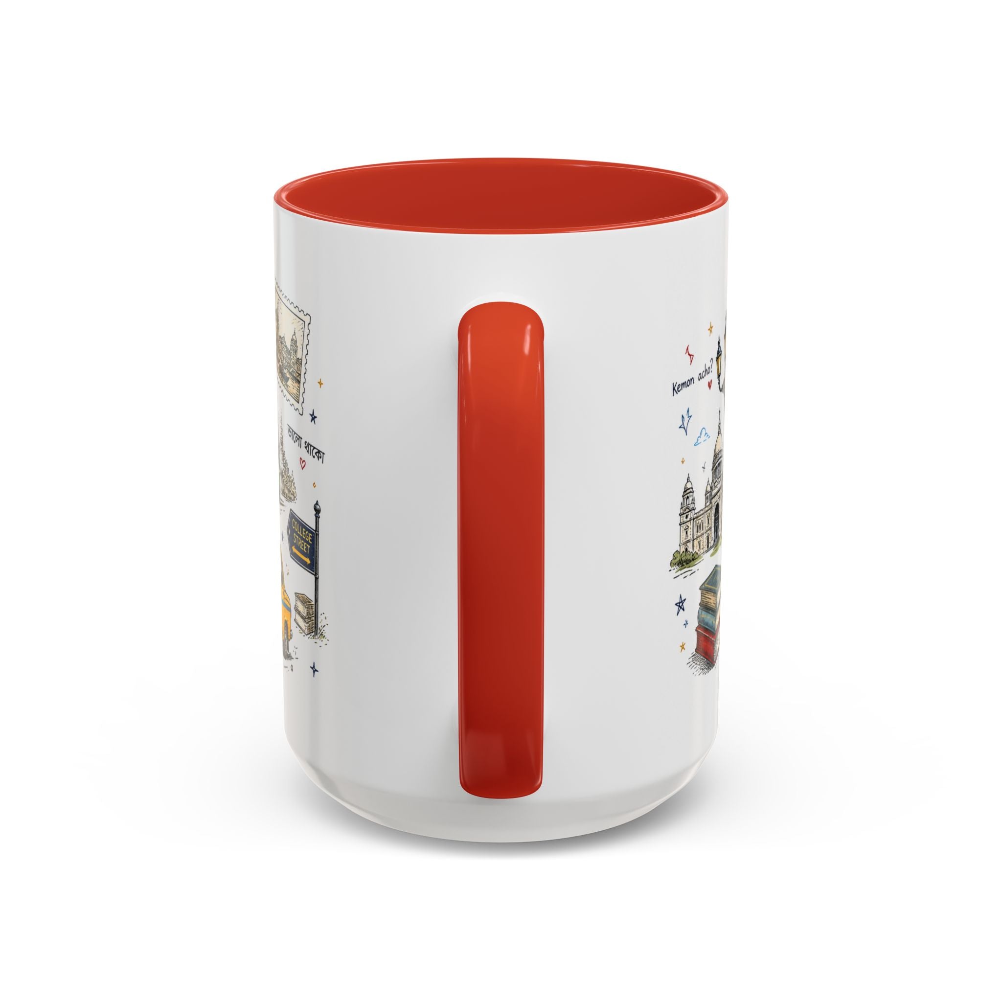 Kolkata Coffee Mug | India Souvenir Travel Gift | Accent Color Ceramic 11oz 15oz