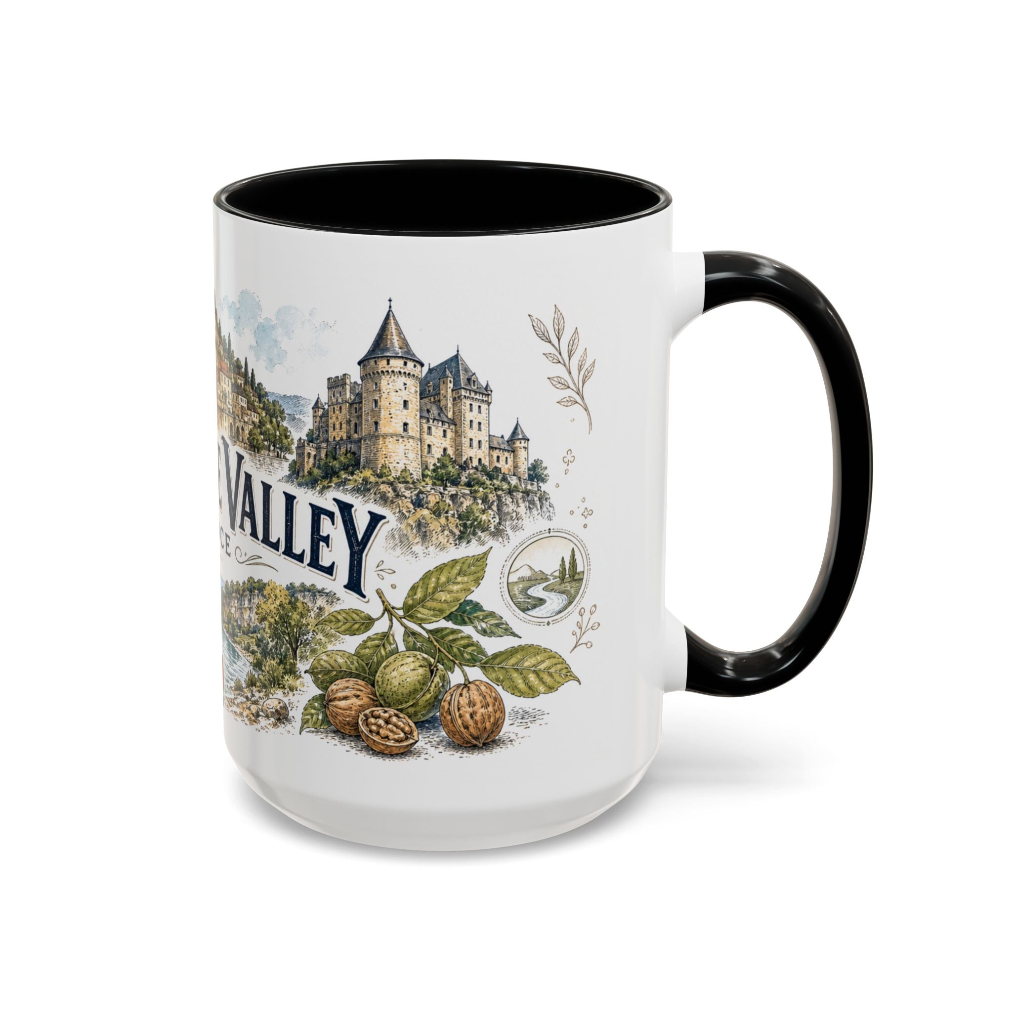 Dordogne Valley Mug, France Travel Souvenir, Bucket List Gift, Accent Ceramic Coffee Mug 11oz 15oz