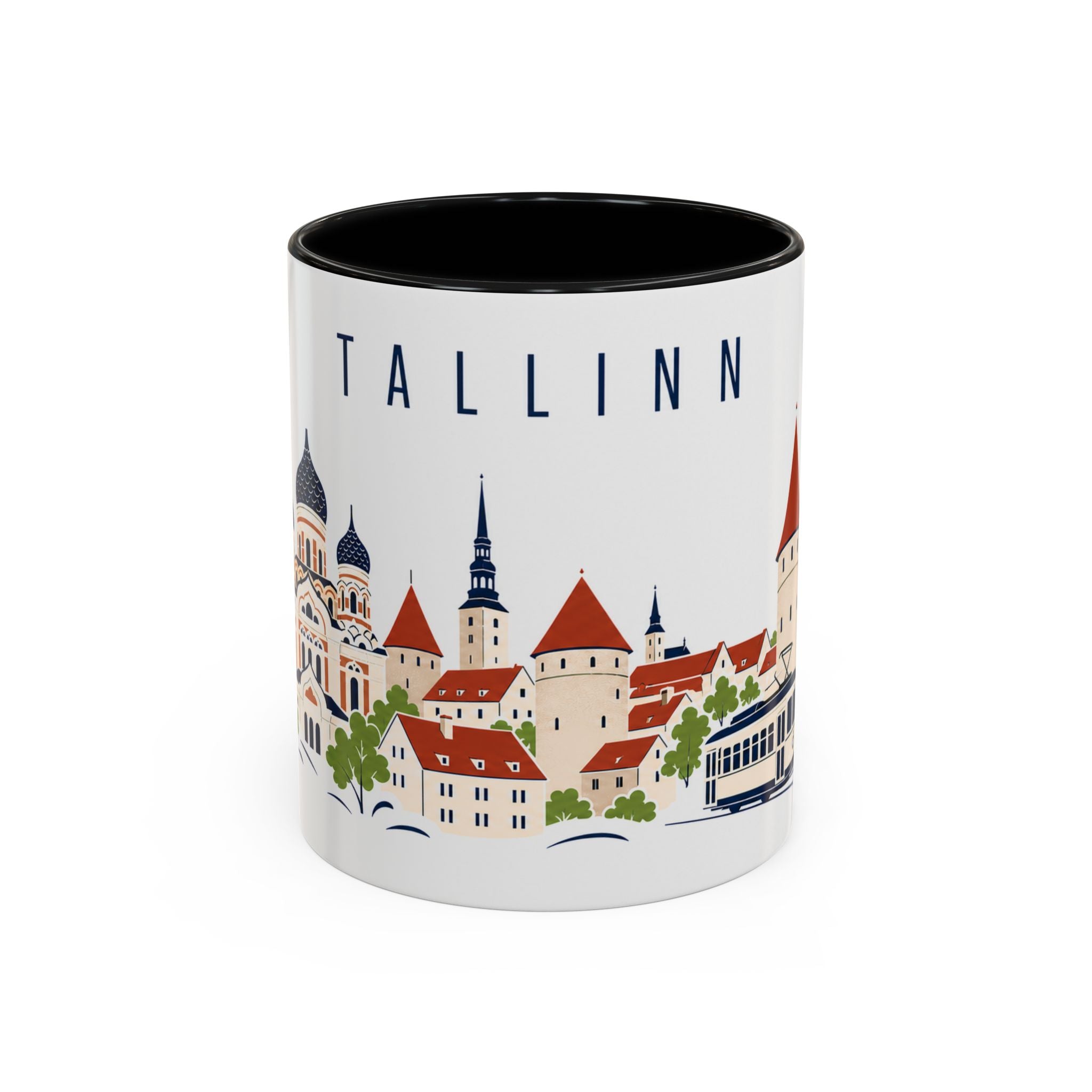 Tallinn Coffee Mug | Estonia Travel Souvenir | Porcelain Decal City Gift | 11oz 15oz Accent Mug