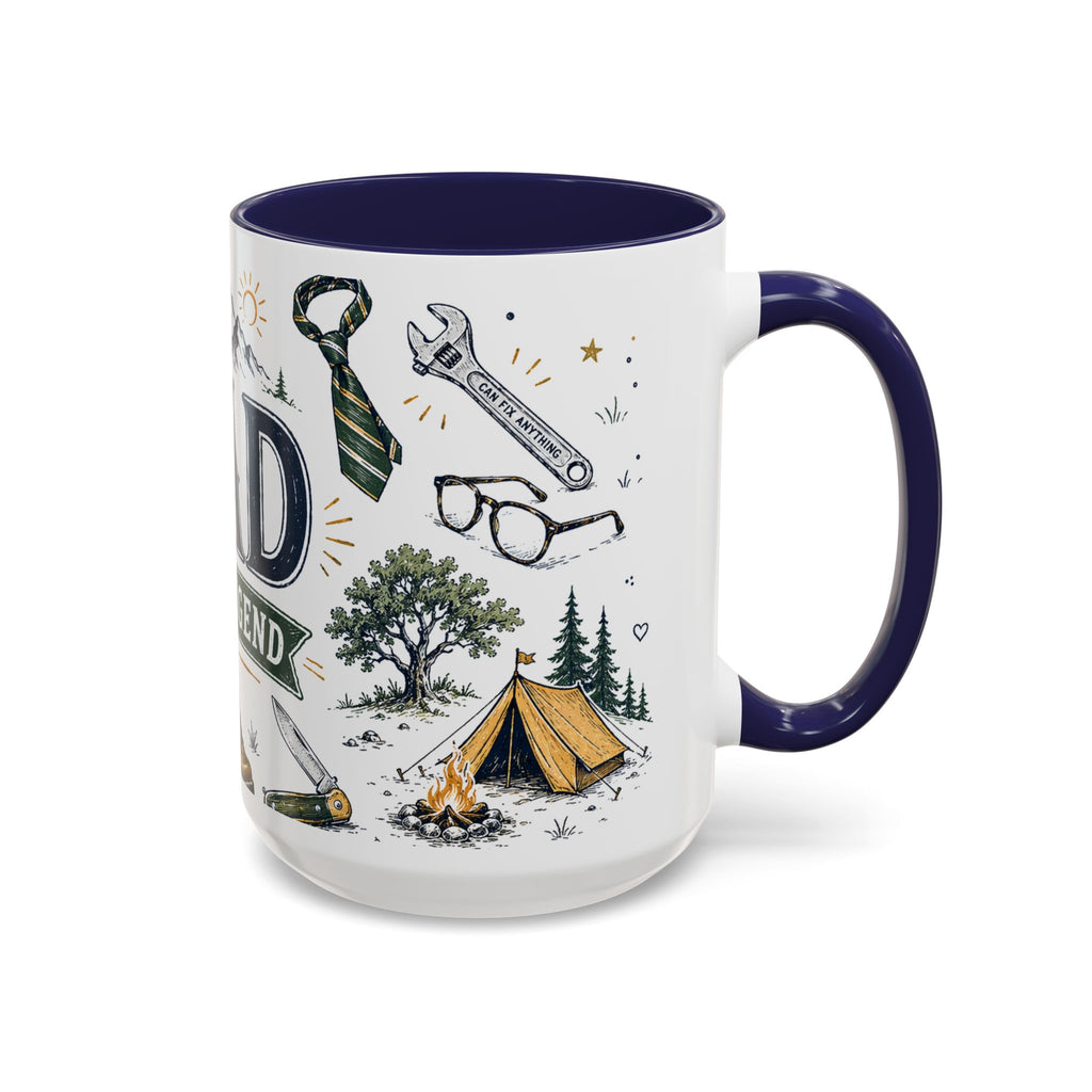 Dad The Legend Coffee Mug | Father's Day Gift for Dad | Accent Color Ceramic 11oz 15oz