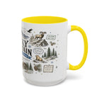 Rocky Mountain Coffee Mug | National Park Hiking Camping Gift | Accent Color Ceramic 11oz 15oz