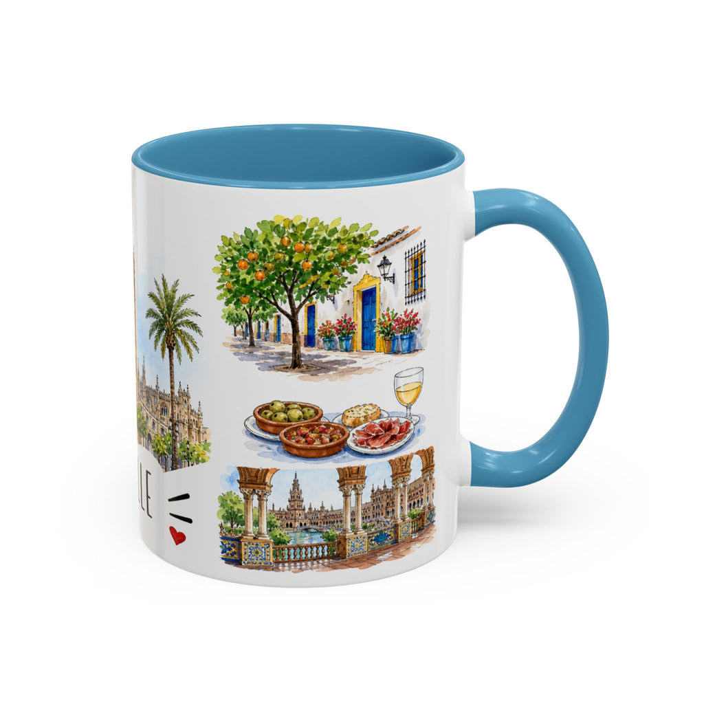 Seville Illustrated Travel Mug | City Souvenir Accent Coffee Mug | 11oz 15oz Ceramic Cup