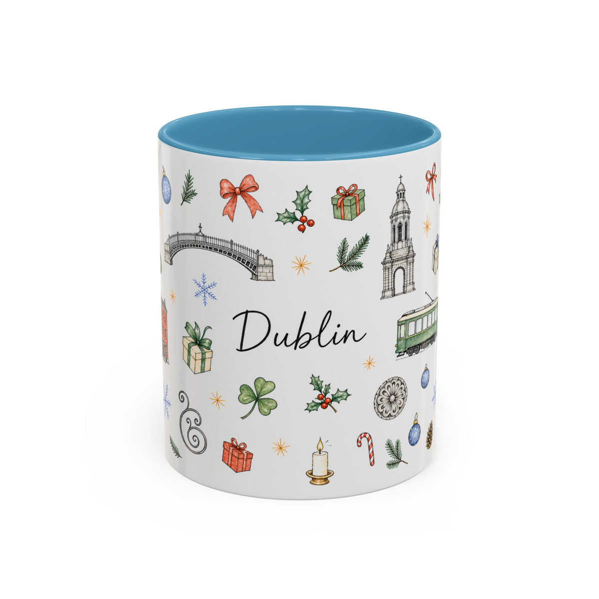 Dublin Christmas Mug | Watercolor City Souvenir, Holiday Travel Gift (11oz/15oz)