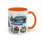 Cologne Illustrated Travel Mug | City Souvenir Accent Coffee Mug | 11oz 15oz Ceramic Cup