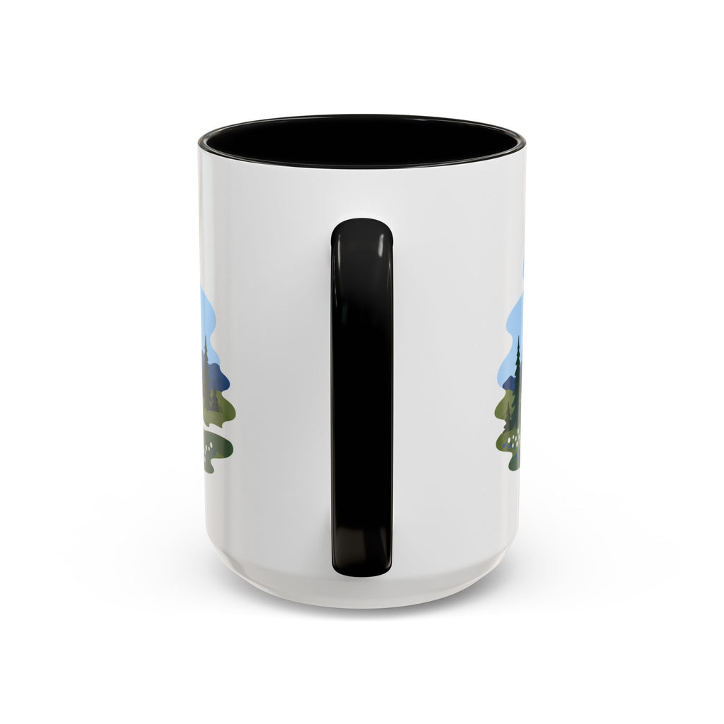 Mount Rainier National Park Coffee Mug | Solid Color Block Park Souvenir | 11oz 15oz Accent Mug
