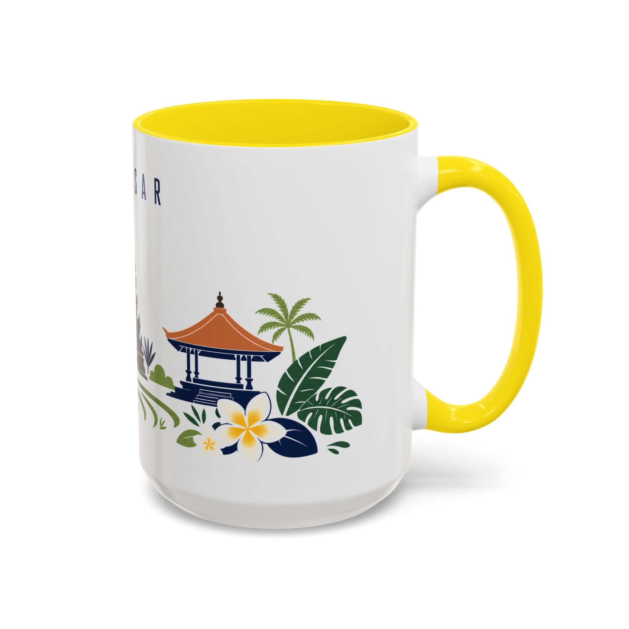 Denpasar Coffee Mug | Indonesia Travel Souvenir | Porcelain Decal City Gift | 11oz 15oz Accent Mug