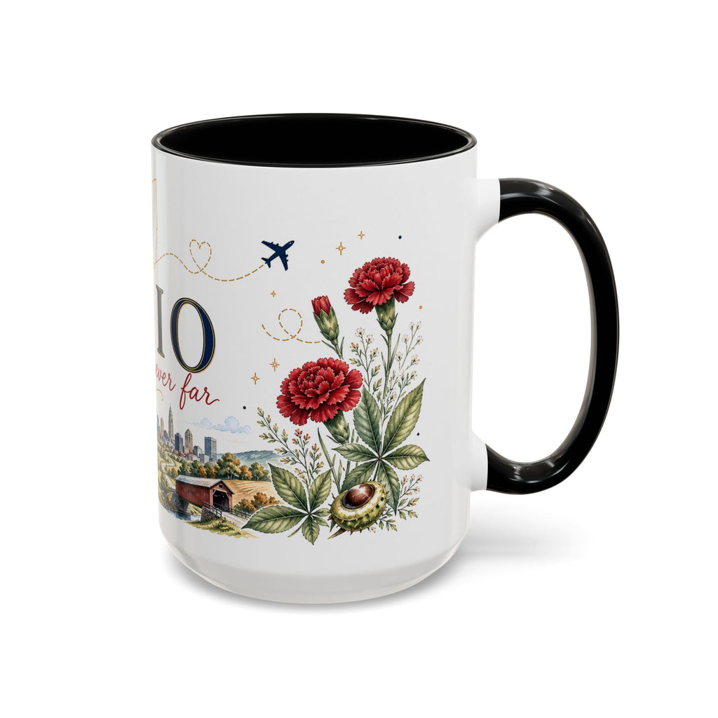 Ohio State Map Mug | Botanical Travel Sketch, Homesick Gift, Long Distance Friendship