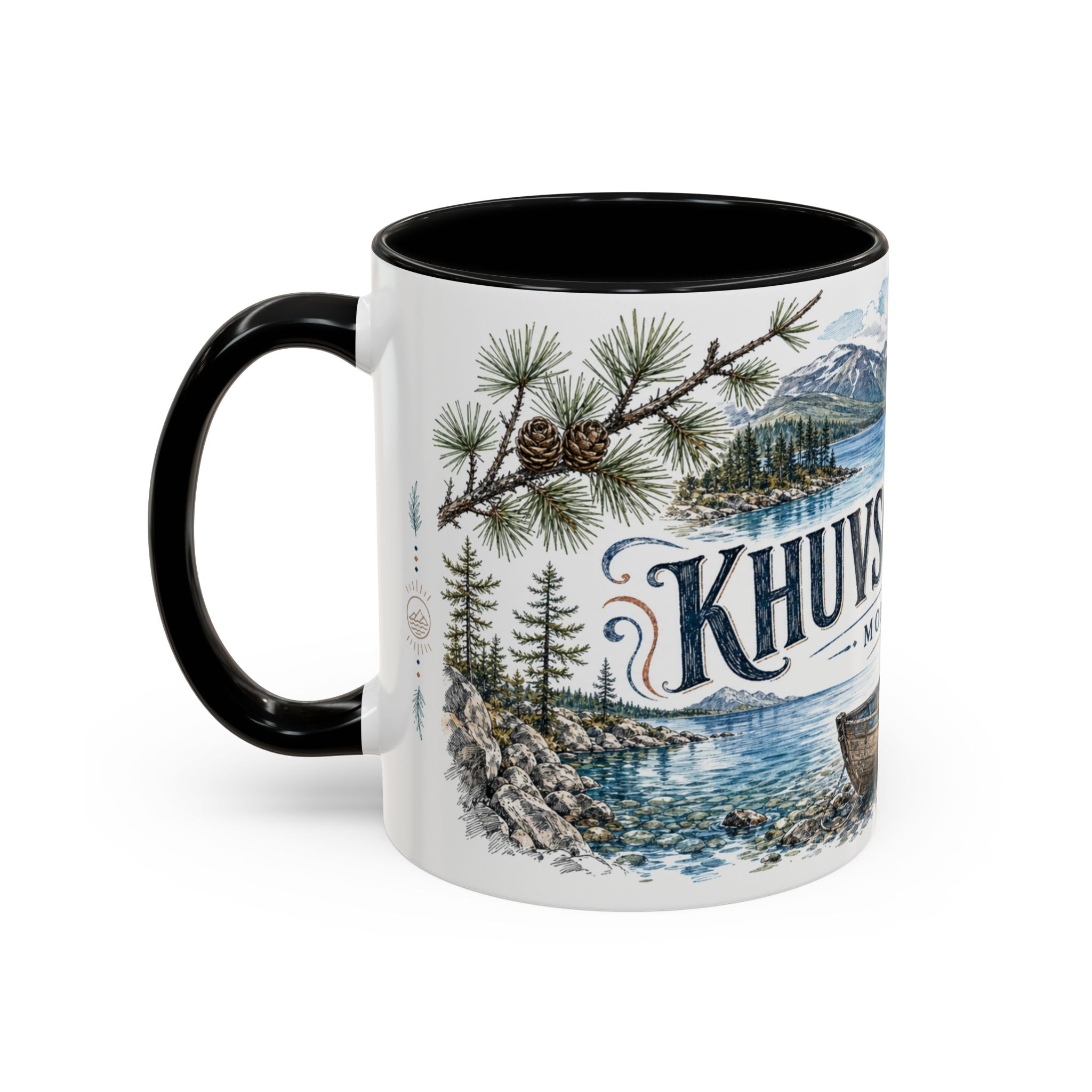 Khuvsgul Lake Mug, Mongolia Travel Souvenir, Bucket List Gift, Accent Ceramic Coffee Mug 11oz 15oz