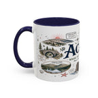 Acadia Coffee Mug | National Park Hiking Coastal Gift | Accent Color Ceramic 11oz 15oz