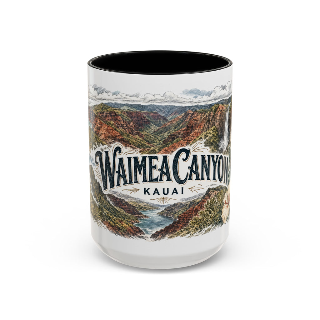 Waimea Canyon Mug, Kauai Travel Souvenir, Bucket List Gift, Accent Ceramic Coffee Mug 11oz 15oz