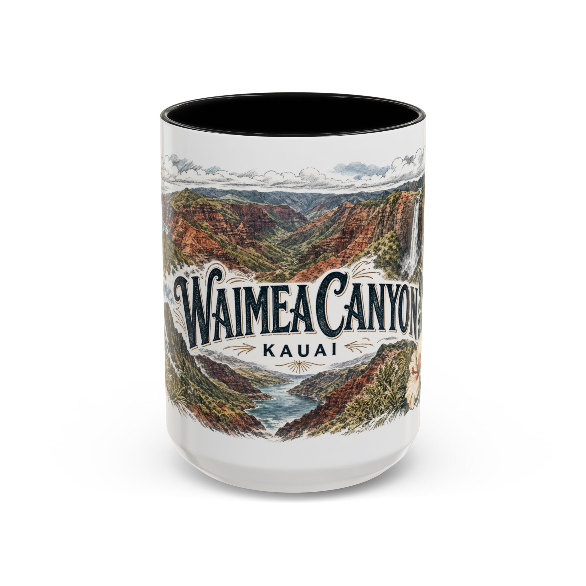 Waimea Canyon Mug, Kauai Travel Souvenir, Bucket List Gift, Accent Ceramic Coffee Mug 11oz 15oz
