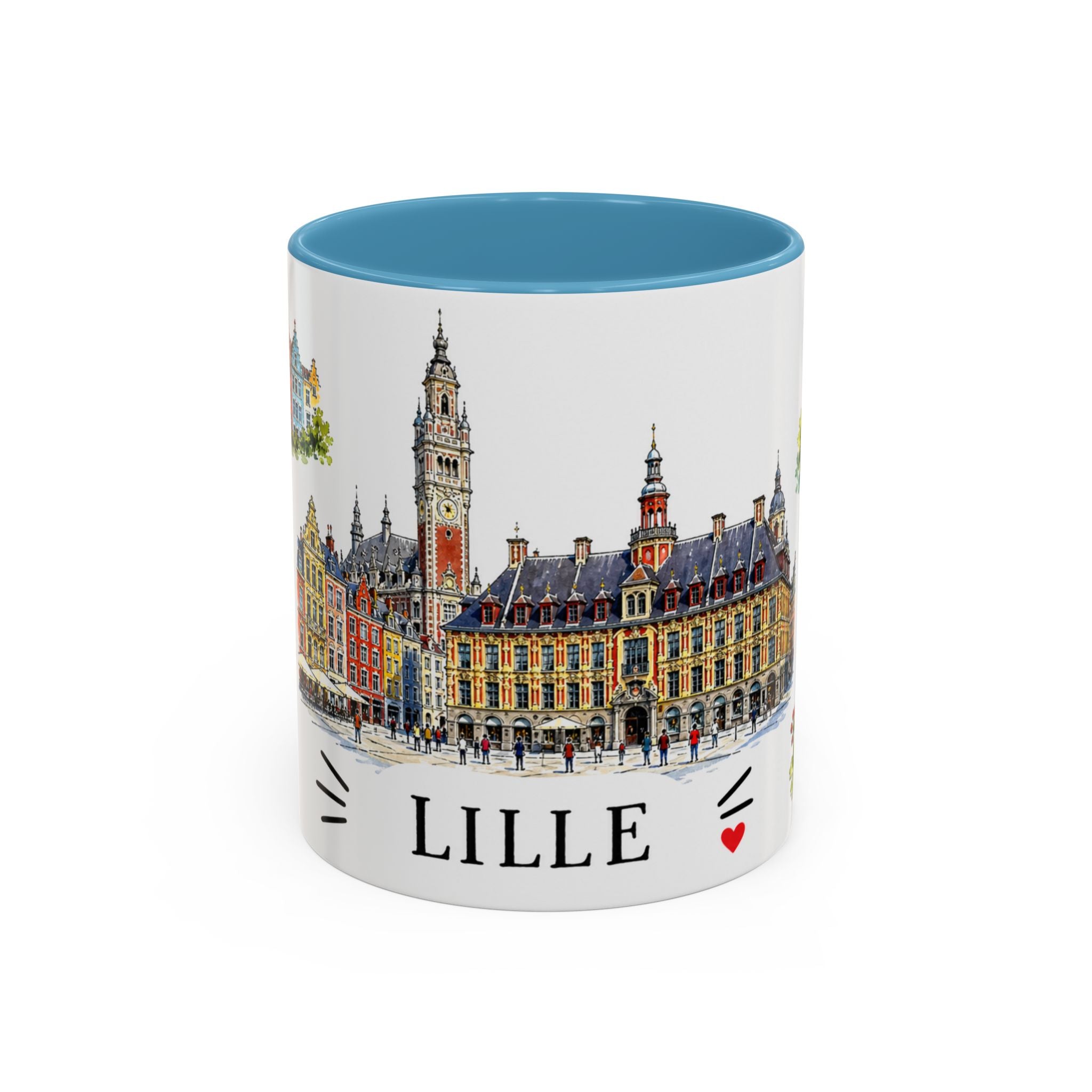 Lille Illustrated Travel Mug | City Souvenir Accent Coffee Mug | 11oz 15oz Ceramic Cup