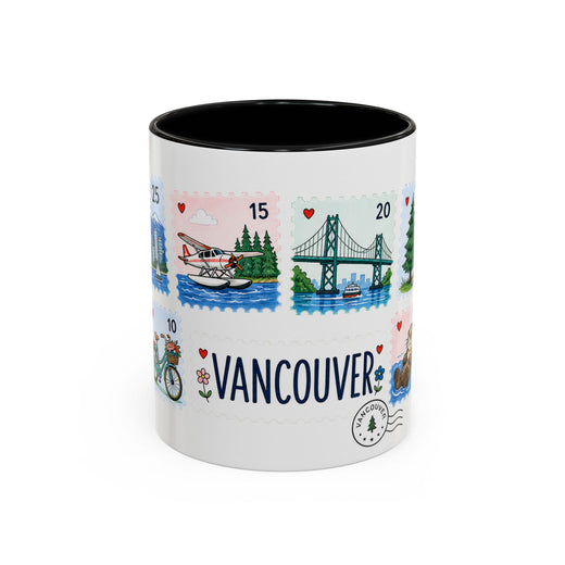 Vancouver Coffee Mug | Postage Stamp Collage Mug | Travel Souvenir Accent Cup 11oz 15oz