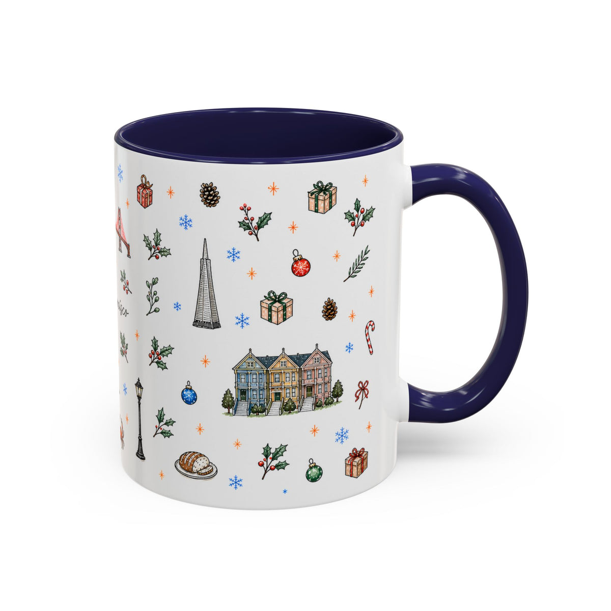 San Francisco Christmas Mug | Watercolor City Souvenir | Ceramic Coffee Cup