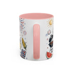 Freedom Fest Coffee Mug | Grill Chill Fireworks 4th of July | Accent Color Ceramic 11oz 15oz