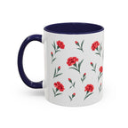 Ohio Scarlet Carnation Mug, State Flower Floral Coffee Cup, 11oz Botanical Gift