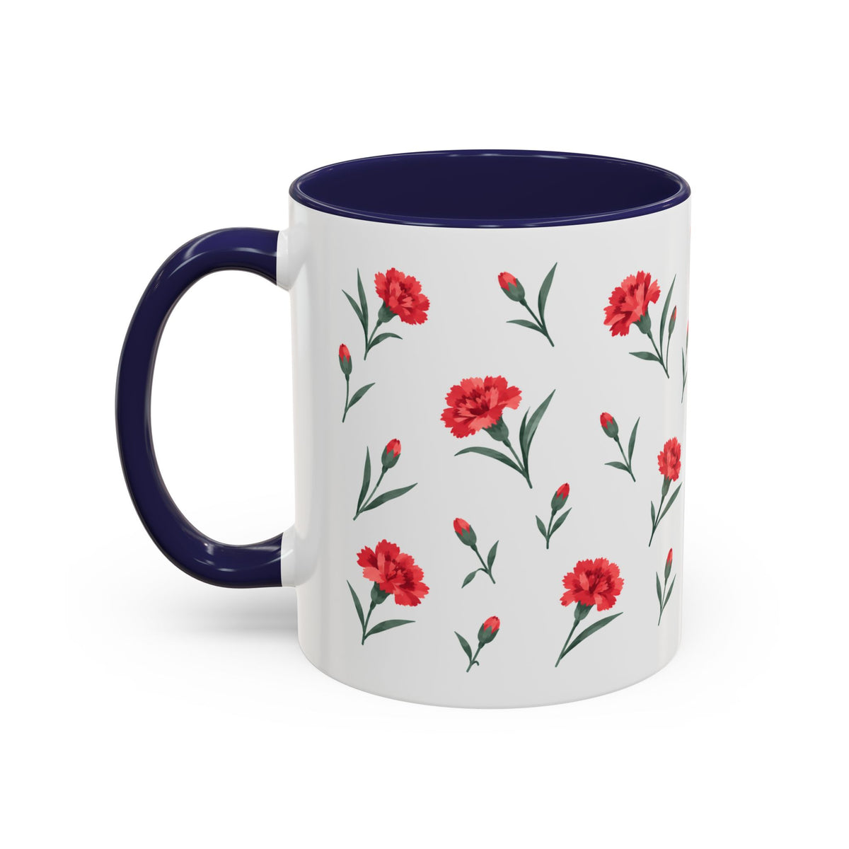Ohio Scarlet Carnation Mug, State Flower Floral Coffee Cup, 11oz Botanical Gift