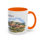 Theodore Roosevelt National Park Coffee Mug | Solid Color Block Park Souvenir | 11oz 15oz Accent Mug