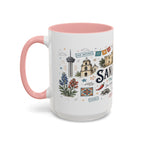 San Antonio Coffee Mug | Texas Souvenir City Gift | Accent Color Ceramic 11oz 15oz