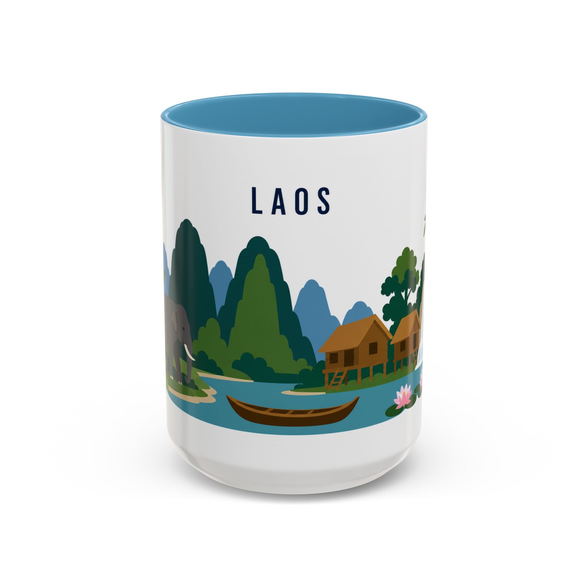 Laos Coffee Mug | Travel Souvenir Accent Mug | Country Gift Ceramic Cup 11oz 15oz